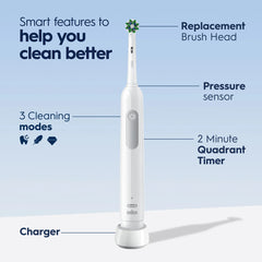 Pro 1000 Rechargeable Electric Toothbrush Twin Pack, Black and White